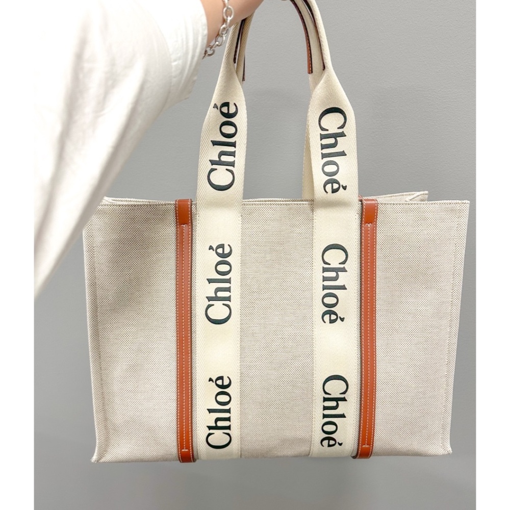 Chloe Large Wooden Linen Tote